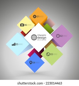 infographic cube box for business concepts, modern template vector.