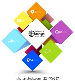 infographic cube box for business concepts, modern template vector.
