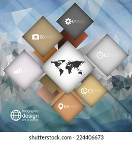 infographic cube box for business concepts, modern triangle design vector illustration.