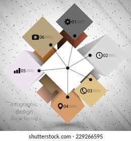 infographic cube box for business concepts, modern template vector.
