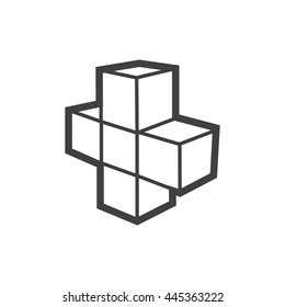 infographic Cube icon plus