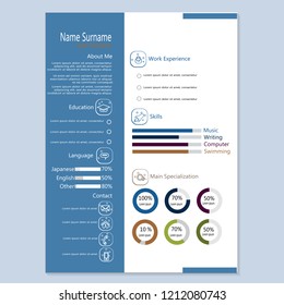 Infographic Cv resume template design vector