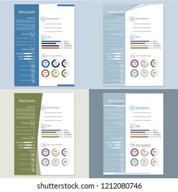 Infographic Cv resume template design vector
