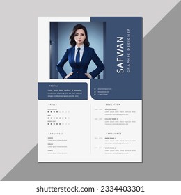 Plantilla de Cv de Infografía.Entrevista de empleo de clase muestra minimalista aplicaciones simples reanudar el diseño creativo de ilustraciones vectoriales.trabajo profesional de empresa empresa moderna portada currículum vitae