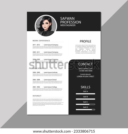 Infographic Cv template.Classy employment interview minimalist sample simple applications resume creative vector illustration design.professional corporate company job modern cover curriculum vitae