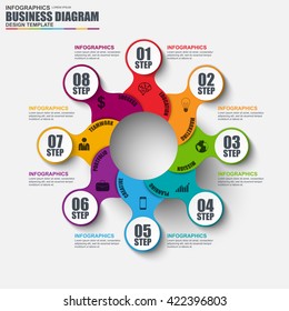 Infographic cycle diagram vector design template. Can be used for workflow layout, business process, circular chart, infographic banner, web design, infographic elements, set information infographics.