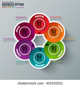 Infographic cycle diagram vector design template. Can be used for workflow layout, data visualization, business concept with 6 options, parts, steps or processes, banner, diagram, chart, web design.