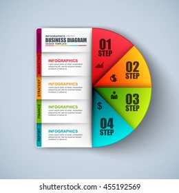 Infographic cycle diagram vector design template. Can be used for workflow layout, data visualization, business concept with 4 options, parts, steps or processes, banner, diagram, chart, web design.