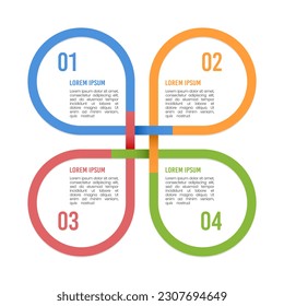 Infografik Zyklusvorlage 4 Optionen. Vektorgrafik.