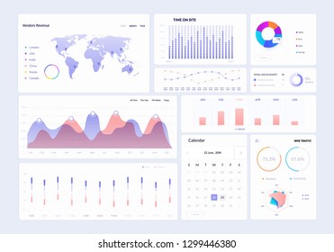 Infographic dashboard statistics workflow info. Modern ui chart with green diagrams and graphs. Collection of 3D website vector template analytics. 