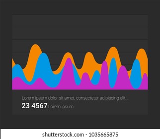 Infographic dashboard template with flat design graphs and charts. Processing and analysis of data. World map and mark on it