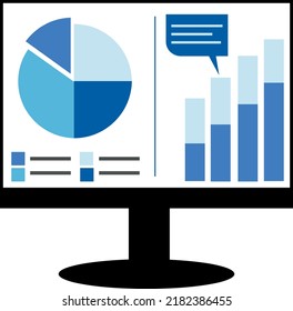 Infographic Dashboard Template With Flat Design Graphs And Charts. Information Graphics Elements. 