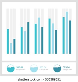 Infographic dashboard template with flat design graphs and charts