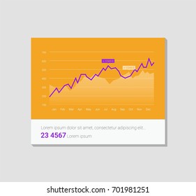 Infographic dashboard template with flat design graphs and charts. Processing analysis of data