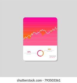 Infographic dashboard template with flat design graphs and charts. Vector mobile application
