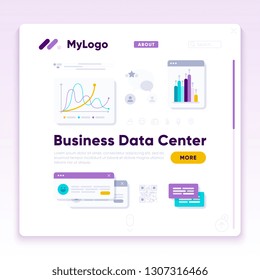 Infographic dashboard template. Modern ui interface, chart and diagrams. Analytical vector report with abstract logo.