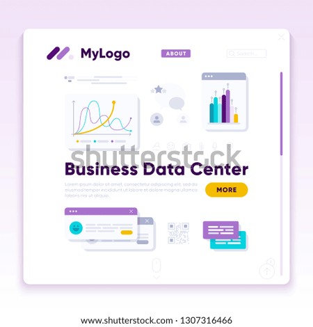 Infographic dashboard template. Modern ui interface, chart and diagrams. Analytical vector report with abstract logo.