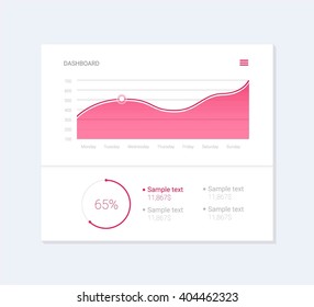 Infographic Dashboard vector illustration. Processing and analysis of data