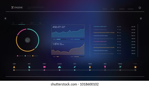 Infographic Data Application UI UX Vector illustration