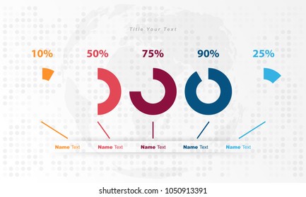 Infographic  data bar, table, chart, graph for use in business plan on grey background.