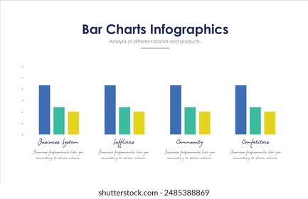 Infographic data bar, table, chart, graph for use in business plan