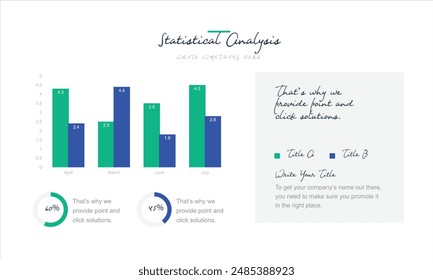 Infographic data bar, table, chart, graph for use in business plan