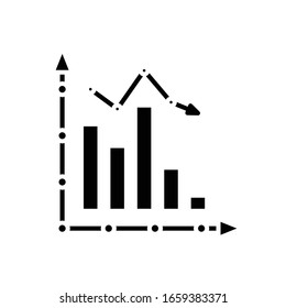 Infographic data black icon, concept illustration, vector flat symbol, glyph sign.
