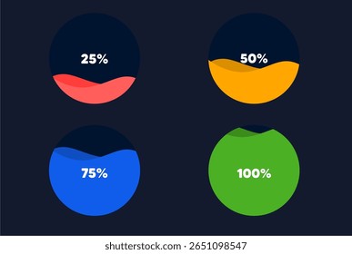 Infográfico com vetor de modelo de porcentagens de dados
