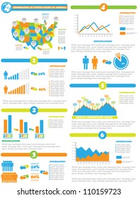 INFOGRAPHIC DEMOGRAPHICS OF STATES OF AMERICA TOY