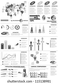 INFOGRAPHIC DEMOGRAPHICS WEB ELEMENTS GREY