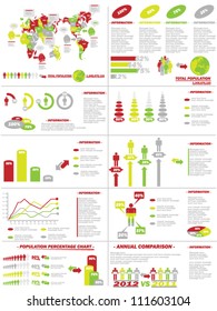 INFOGRAPHIC DEMOGRAPHICS WEB ELEMENTS YELLOW