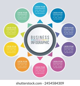 Infographic design 10 steps, objects, options or elements infographic business information colorful template