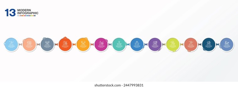 Infographic design 13 options or process and finance icons. Infographics business concept for info graphics, flow charts.
