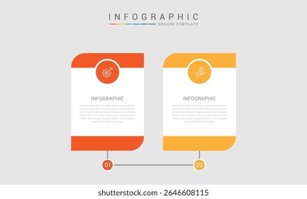infographic design with 2 options or steps. Infographics for business concept. Can be used for presentations workflow layout, banner, process, diagram, flow chart, info graph, annual report.