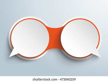 Infographic design with 2 speech bubbles on the gray background. Eps 10 vector file.