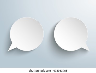 Infographic design with 2 speech bubbles on the gray background. Eps 10 vector file.