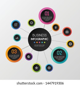 Infographic design with 3 circle elements. Vector