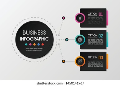 Infographic design with 3 circle elements. Vector