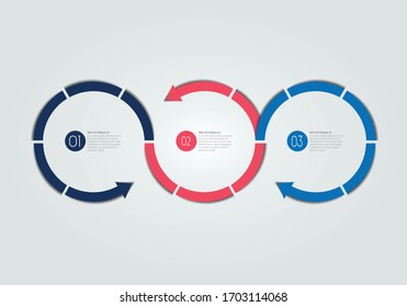Infographic design with 3 options arrow circles .Infographic Element. 