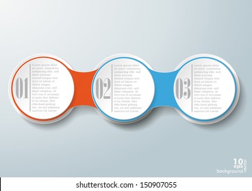 Infographic design with 3 options on the grey background. Eps 10 vector file.