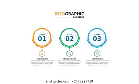 diseño infográfico con 3 opciones o pasos. Infografía para el concepto de negocio. Se puede utilizar para presentaciones, diseño de flujo de trabajo, Anuncio, proceso, diagrama, diagrama de flujo, infografía, informe anual.