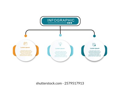 Infographic design with 3 options or steps, can be used for workflow diagram, info chart, web design. vector illustration.