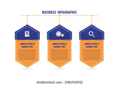 Infographic Design with 3 Steps, layout, diagram, business step options, banner, web design
