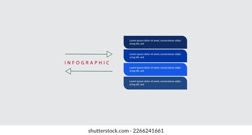 Infografik Design mit 4 Auswahlen oder Schritten. Kann für Prozessdiagramme, Präsentationen und mehr verwendet werden