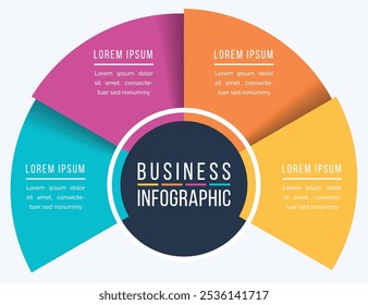 Infographic design 4 options, objects, elements or steps infographics template for business information