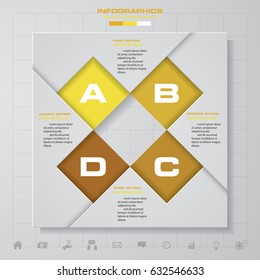 Infographic design with 4 options on the grey background. Eps 10