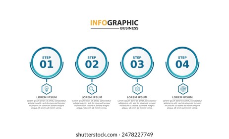 infographic design with 4 options or steps. Infographics for business concept. Can be used for presentations workflow layout, banner, process, diagram, flow chart, info graph, annual report