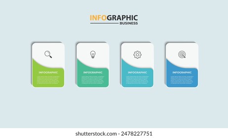 infographic design with 4 options or steps. Infographics for business concept. Can be used for presentations workflow layout, banner, process, diagram, flow chart, info graph, annual report.