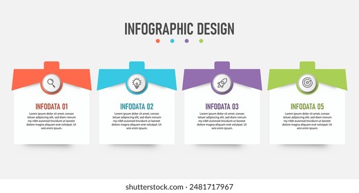 infographic design with 4 options or steps, can be used for workflow diagram, info chart, web design. vector illustration.	