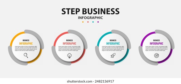 Infographic design with 4 options or steps, can be used for workflow diagram, info chart, web design. vector illustration.	